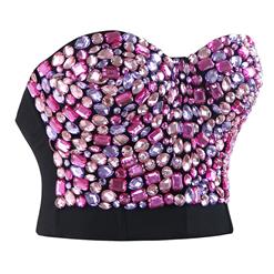 Sweets Pink Studded Gem B Cup Bustier Bra Clubwear Top N17006