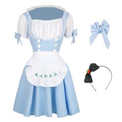 4Pcs Lovely Lolita Adult Maid Fancy Dress Cosplay Costume with Apron N17040