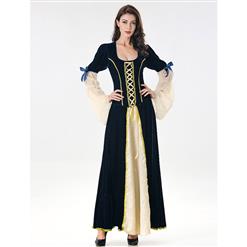 Blue Maiden Faire Costume, Medieval Costume for Women, Medieval Ladies Cosplay Costumes, Blue Medieval Ladies Halloween Costumes, #N17077