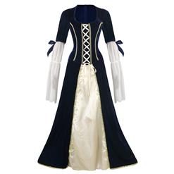 Dark-Blue Maiden Faire Medieval Ladies Cosplay Costumes N17077