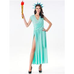 Patriotic Party Miss Statue of Liberty Adult Cosplay Costume N17099