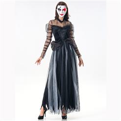 Black Ghost Bride Role Play Costume, Classical Adult Ghost Bride Halloween Costume, Deluxe Ghost Bride Dress Costume, Vampire Bride Masquerade Costume, Ghost Bride Halloween Adult Cosplay Costume, #N17108