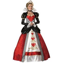 Women's Queen Of Hearts Costume, Alice Queen of Hearts Costume, Deluxe Ball Gown Party Outfit Costume, #N1726