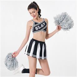 Sexy Adult Cheerleader Costume Spaghetti Strap Crop Top Mini Skirt Set N17418