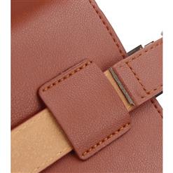Fashion Brown Faux Leather Waist Belt with Mini Purse Travel Cell Phone Bag N17472