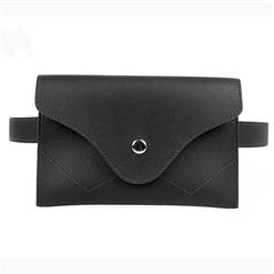 Fashion Black Faux Leather Waist Belt with Mini Purse Travel Cell Phone Bag N17473