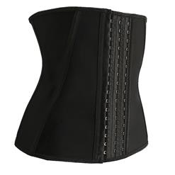 Black 9 Steels Boned Latex Sport Waist Cincher Underbust Corset N17511