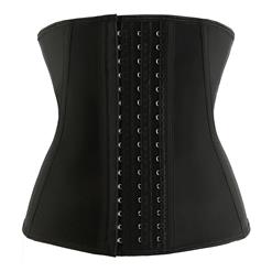 Black 9 Steels Boned Latex Sport Waist Cincher Underbust Corset N17511