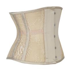 Fashion Apricot See-through Floral 8 Steel Boned Underbust Waist Cincher Corset N17537