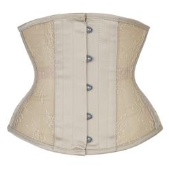 Fashion Apricot See-through Floral 8 Steel Boned Underbust Waist Cincher Corset N17537