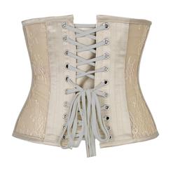 Fashion Apricot See-through Floral 8 Steel Boned Underbust Waist Cincher Corset N17537