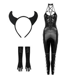 Sexy Black Guilty Pleasure Catsuit Halloween Cosplay Costume N17736