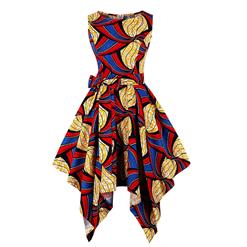 Vintage Dresses for Women, Halloween Party Dress, Vintage Sleeveless Swing Dresses, Asymmetrical Cocktail Party Swing Dresses, Fahion Abstract Print Vintage Dress, #N17752
