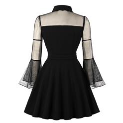 Gothic Black See-through Flare Sleeve Halloween Vampire Dress N17976