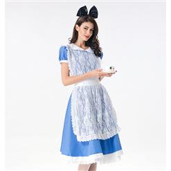 Cute House Maid Dress with Lace Apron Adult Halloween Cosplay Costume N17995