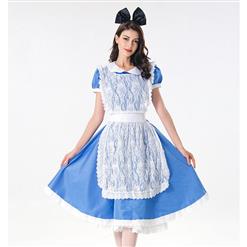 Cute House Maid Dress with Lace Apron Adult Halloween Cosplay Costume N17995