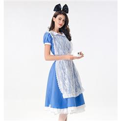 Cute House Maid Dress with Lace Apron Adult Halloween Cosplay Costume N17995