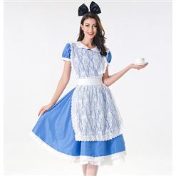 Cute House Maid Dress with Lace Apron Adult Halloween Cosplay Costume N17995