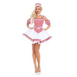 Sexy French Maid Dress with Wide Straps Adult Halloween Cosplay Costume N18181