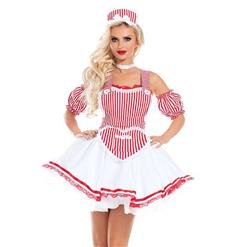 Sexy French Maid Dress with Wide Straps Adult Halloween Cosplay Costume N18181