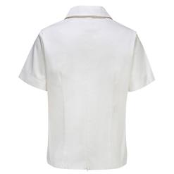 White Cotton V-Neck Women's Blouse N18190