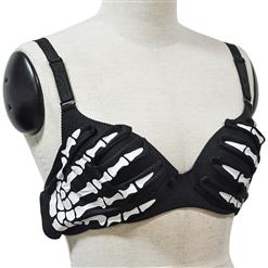 Sexy Women's Horrible White Bones Printed Bra Clubwear Bra Top N18221