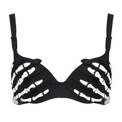 Sexy Women's Horrible White Bones Printed Bra Clubwear Bra Top N18221