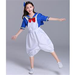 4PCS Retro Kid's Sailor Costume Sailor Shirt and Suspenders Cosplay Set N18305