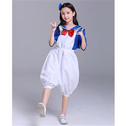 4PCS Retro Kid's Sailor Costume Sailor Shirt and Suspenders Cosplay Set N18305