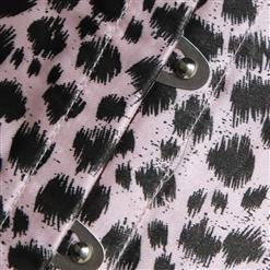 Sexy Sweet Wild Pink Leopard Print Busk Closure Corset N1848