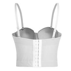 Sexy White See-through Mesh Spaghetti Straps Bustier Bra Corset Clubwear Crop Top N18609