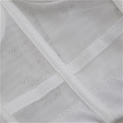Sexy White See-through Mesh Spaghetti Straps Bustier Bra Corset Clubwear Crop Top N18609
