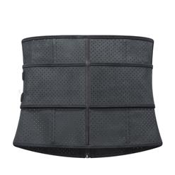 Unisex Black Breathable Meshed Neoprene Sports Waist Trimmer Workout Enhancer Body Shaper Belt N18672