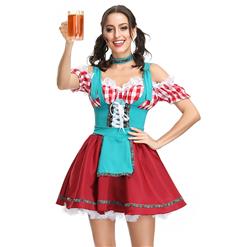 Oktoberfest Cheer Costume, Women's Beer Girl Costume, Bavarian Beer Girl Costume, Traditional Bavarian Girl Costume, Oktoberfest Fraulein Dress Costume, #N18681