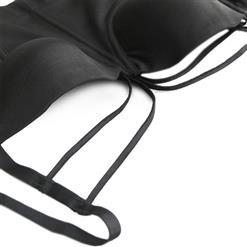 Sexy Black Strappy Padded Underwire B Cup Bustier Bra Clubwear Crop Top N18720