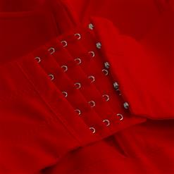 Hot Red Strappy Padded Underwire B Cup Bustier Bra Clubwear Crop Top N18722