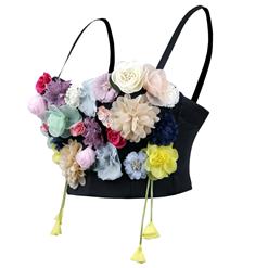 Sweet Fancy 3D Simulation Flower Padded Underwire Bustier Bra Clubwear Crop Top N18725