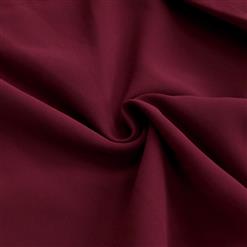 2pcs Elegant Wine Red Chiffon Scoop Neck Tank Dress and Tulle Thin Coat Office Lady Suit N18746