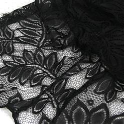 Sexy Black Sheer Floral Lace Low-cut High Waist Stretchy Teddies Lingerie N18840