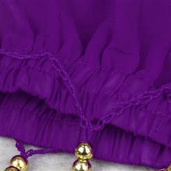 5Pcs Sexy Purple Adult Belly Dance Persia Dancer Costume The Lamp Elves Costume N18894