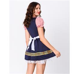 Sexy Adult Puff Sleeve False Two-piece Bavarian Beer Girl Mini Dress Oktoberfest Costume N19108