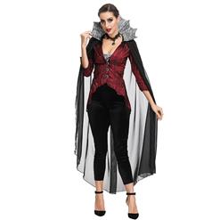 Nobility Vampire Evil Queen Stand Collar Theatrical Halloween Cosplay Costume N19196