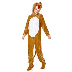 Unisex Funny Lion Furry Animal Circus Bodysuit Cosplay Pajamas Halloween Costume N19426