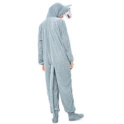Unisex Funny Gray Mouse Animal Circus Bodysuit Cosplay Pajamas Halloween Costume N19427