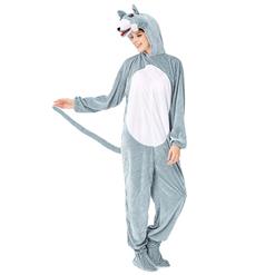 Unisex Funny Gray Mouse Animal Circus Bodysuit Cosplay Pajamas Halloween Costume N19427