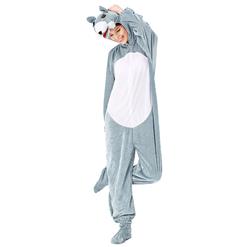 Unisex Funny Gray Mouse Animal Circus Bodysuit Cosplay Pajamas Halloween Costume N19427