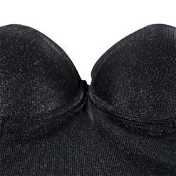 Sexy Punk Metallic Glitter Padded Underwire B Cup Bustier Bra Clubwear Crop Top N19961