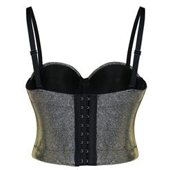 Sexy Punk Metallic Glitter Padded Underwire B Cup Bustier Bra Clubwear Crop Top N19964