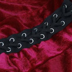 Victorian Gothic Velvet High Collar Cut-out Bodysuit One-piece Teddies Lingerie N19967