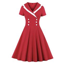 Retro Rockabilly Picnic Swing Dress, Fashion Casual Double-breasted Dress, Fashion Casual Office Lady Dress, Sexy Midi Dress, Retro Party Dresses for Women 1960, Vintage Dresses 1950's, Plus Size Dress, Sexy OL Dress, Vintage Party Dresses for Women, Vintage Dresses for Women, #N20140